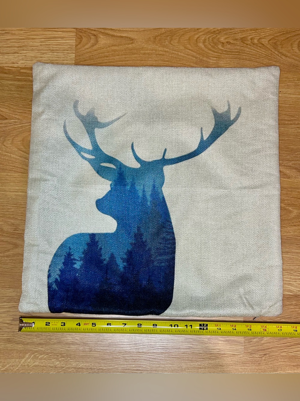 3 Wildlife Silhouette Pillow Covers - Blue & Navy Deer and Bear Set - Picture 2 of 8